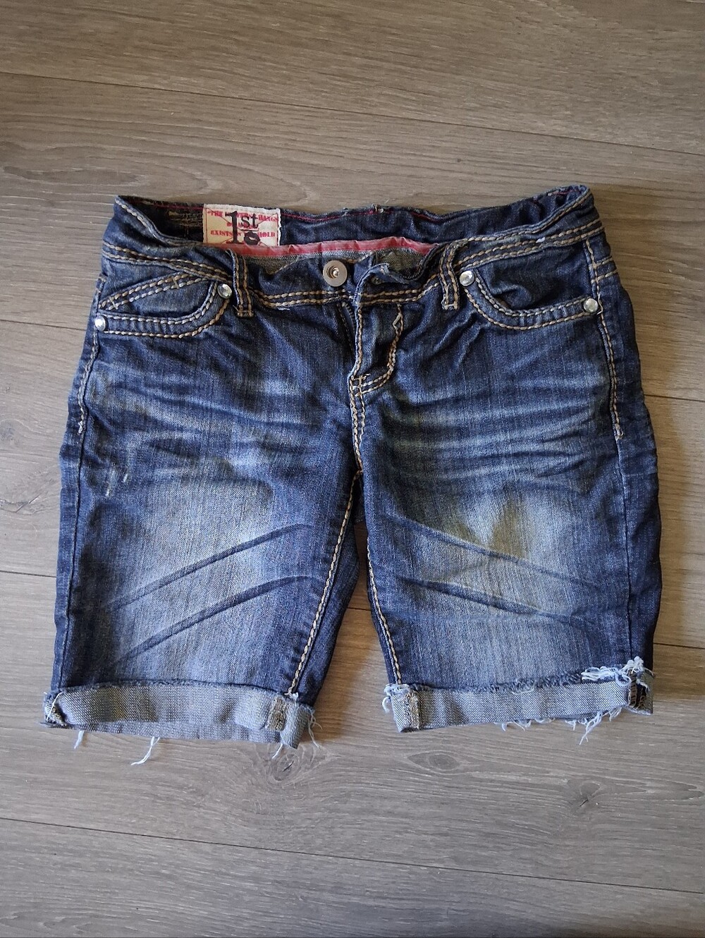 1st Kiss Medium Wash Denim Bermuda Shorts